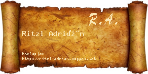 Ritzl Adrián névjegykártya